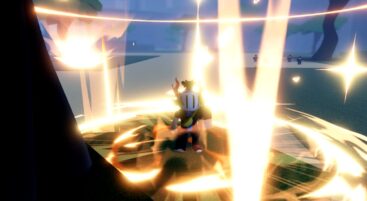 Roblox Aether Adventure Avatar Wearing Silver Helmet With Beams Of Lights Raining Down From The Sky