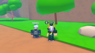 Roblox Anime Attack Avatar Wearing Silver Helmet With Big Left Arm Standing Near Kakasho Pet