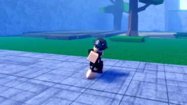 Roblox Arcane Legacies Avatar Wearing Black Ripped Clothing Punching On Grey Road Near Trees