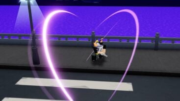 Roblox Arise Shadow Hunt Avatar Wearing Silver Helmet Holding Sword As Two Pink Slices Cut Through The Air