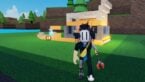 Roblox Building Boats Avatar Wearing Silver Helmet And Claw Arm Standing Before Boat Made Out Of Different Materials