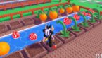 Roblox Grow A Melon Avatar Wearing Silver Helmet And Metal Claw Standing On Soil Bed Near River As Plants Spit Out Round Fruit
