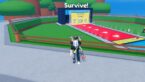 Roblox Hole Or Die Avatar Wearing Silver Helmet And Claw Arm Standing Before Hole Game