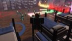 Roblox Kraken Game Shadow Figure With Blonde Hair Standing On Bunk Beds As Green Garbed Players Wait To Start Game