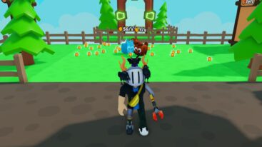 Roblox My Pet Farm Avatar Wearing Silver And Metal Claw Standing Before Pets Finding Golden Coins