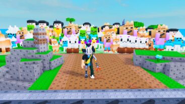 Roblox My Singing Meme Avatar Wearing Silver Helmet And Claw Arm Standing On Path Behind A Wall Of Different Singing Memes Standing