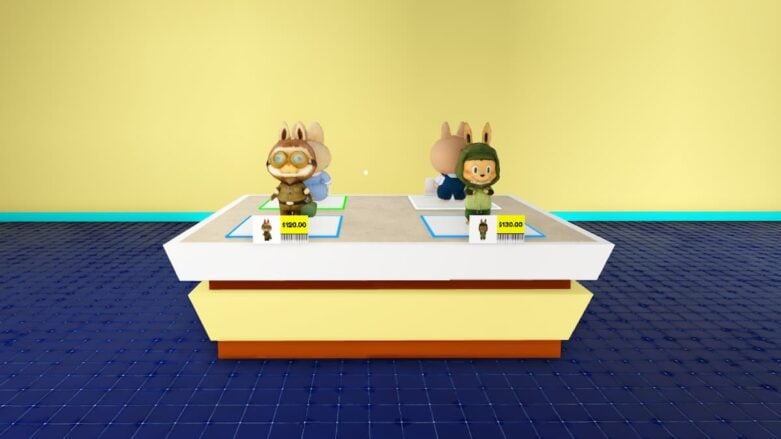 Roblox Popmarket Simulator Figures Standing On A Display Unit