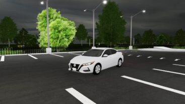 Roblox Rensselaer County White Car Driving In Parking Lot Near Trees