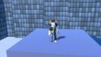 Roblox Return To Toilet Tower Defense Avatar Wearing Silver Helmet And Metal Claw Arm Standing On Purple Block
