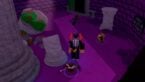 Roblox Undertale Rebuild Td Avatar Wearing Silver Helmet Standing In Purple Room With Units Placed
