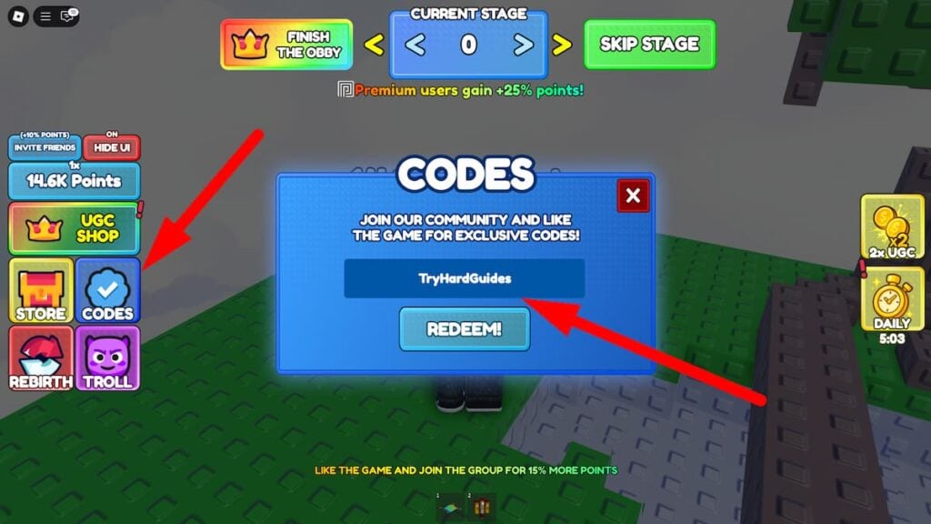 How To Redeem Codes In Obby For Free UGC Items Roblox