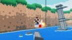 Roblox Build A Rocket Avatar Wearing Silver Helmet On Fire Flying A White Rocket Over Water