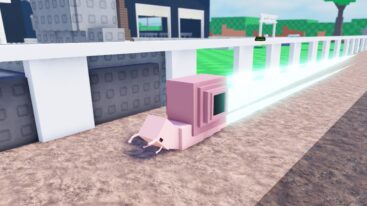Roblox Grow Snails A Pink Snailed Snail Racing With Beam Of Light Behind Showing Speed