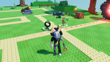 Roblox Just Brainrot Tower Defense Avatar Wearing Silver Helmet And Claw Arm Standing Before Brainrot Units On Grass