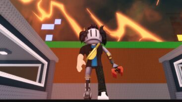 Roblox Steal The Free Brainrot Modded Avatar Wearing Silver Helmet And Claw Arm Looking Into The Lighting Cracked Modded Sky