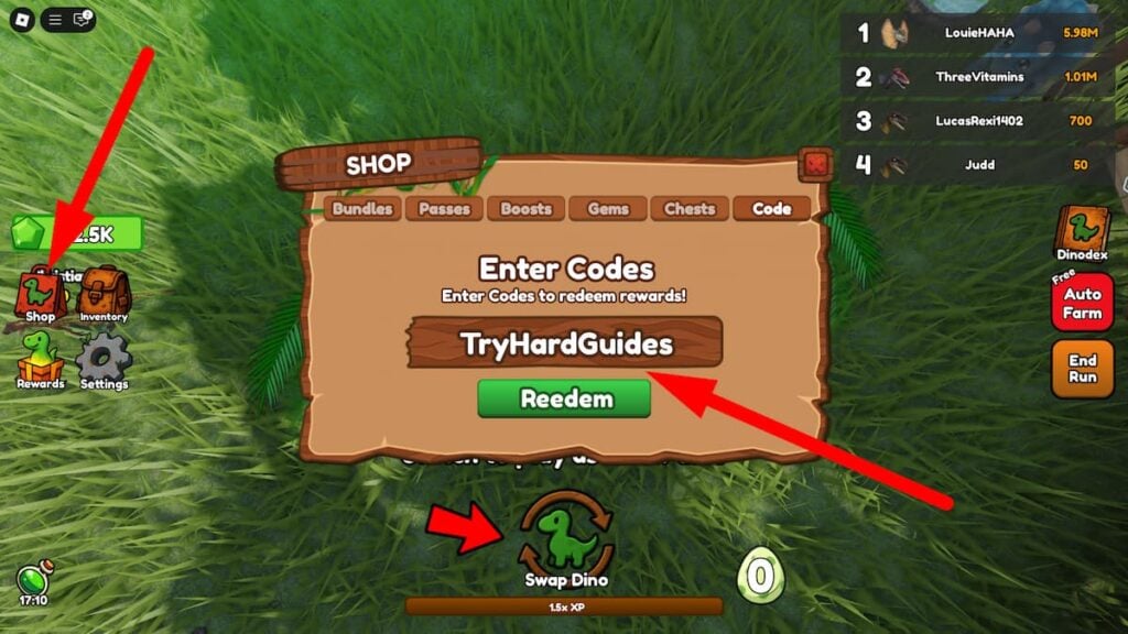 How To Redeem Codes In Be Dino Roblox