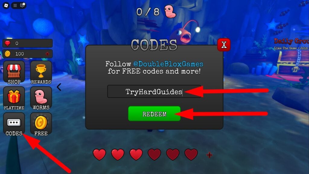How To Redeem Codes In Fishbait Escape Roblox