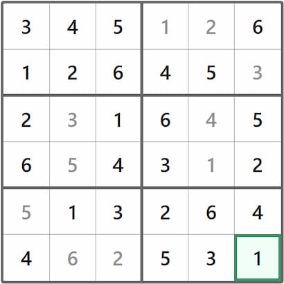 Mini Sudoku Answer 174