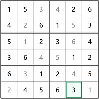 Mini Sudoku Answer 176