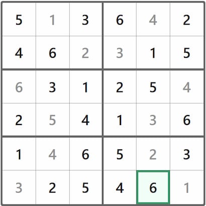 Mini Sudoku Answer 178