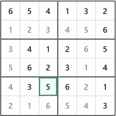 Mini Sudoku Answer 182