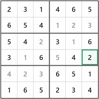 Mini Sudoku Answer 183
