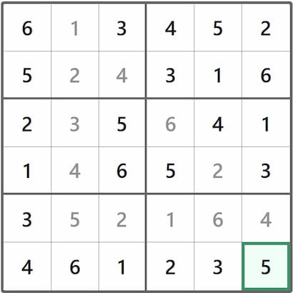 Mini Sudoku Answer 185