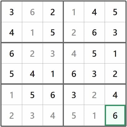 Mini Sudoku Answer 190