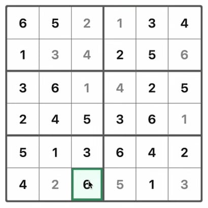 Mini Sudoku Answer 191