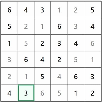 Mini Sudoku Answer 197