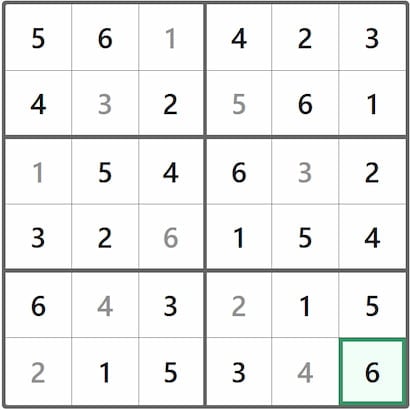 Mini Sudoku Answer 201