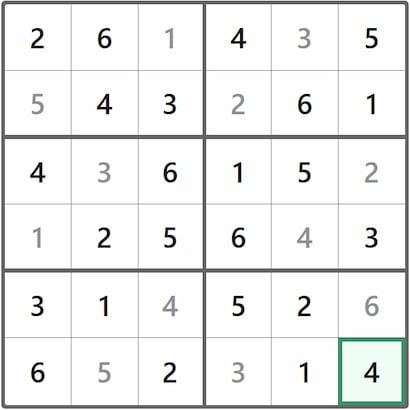 Mini Sudoku Answer 205