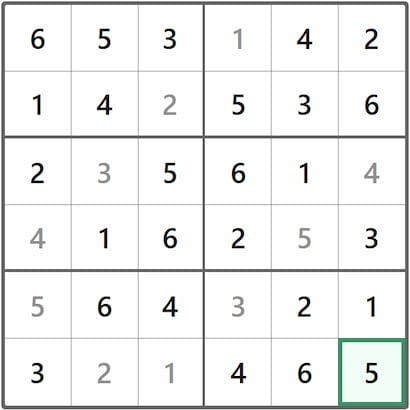 Mini Sudoku Answer 206