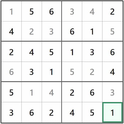 Mini Sudoku Answer 208