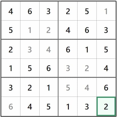 Mini Sudoku Answer 209