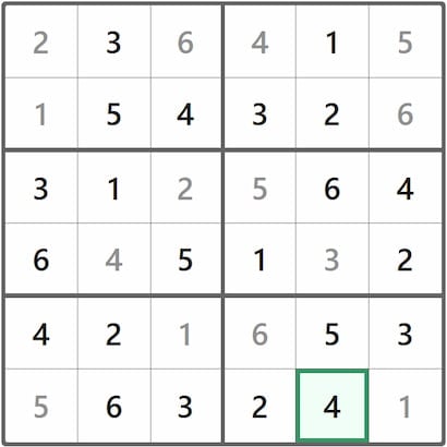 Mini Sudoku Answer 210
