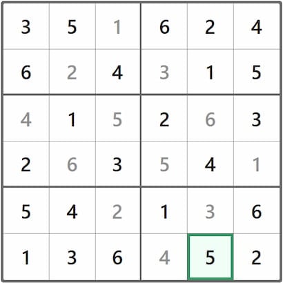 Mini Sudoku Answer 213