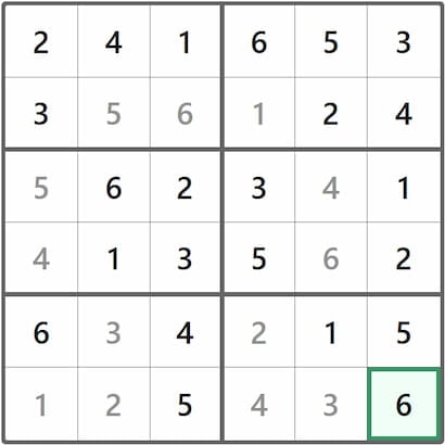 Mini Sudoku Answer 220