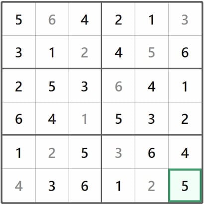 Mini Sudoku Answer 222