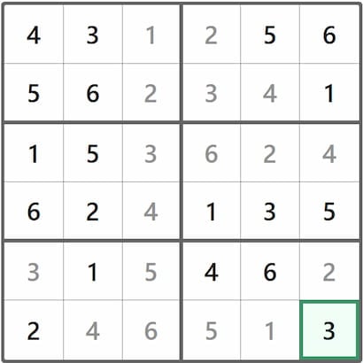 Mini Sudoku Answer 224