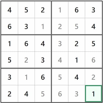 Mini Sudoku Answer 225