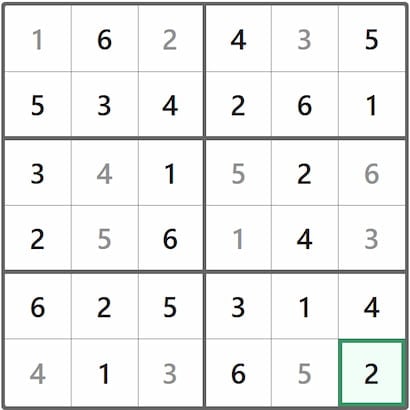 Mini Sudoku Answer 227