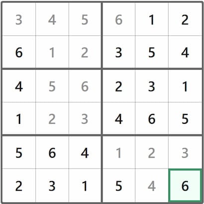 Mini Sudoku Answer 231