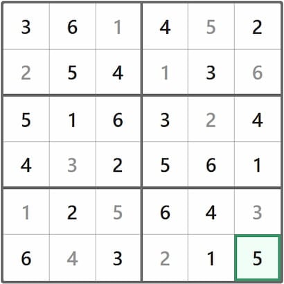 Mini Sudoku Answer 234