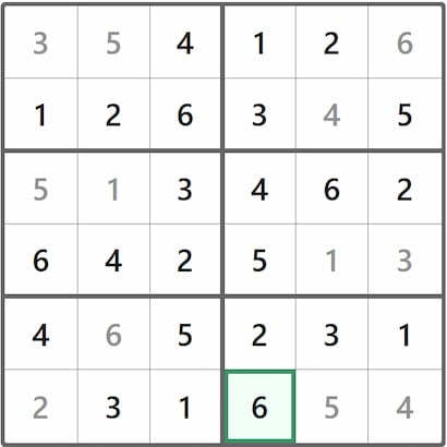 Mini Sudoku Answer 246