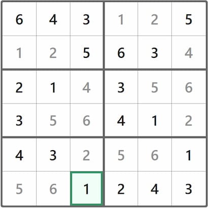 Mini Sudoku Answer 259