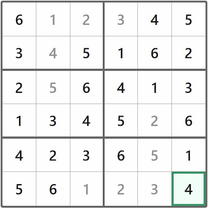 Mini Sudoku Answer 263