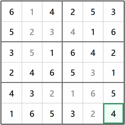 Mini Sudoku Answer 264