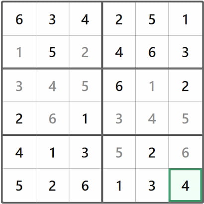 Mini Sudoku Answer 271
