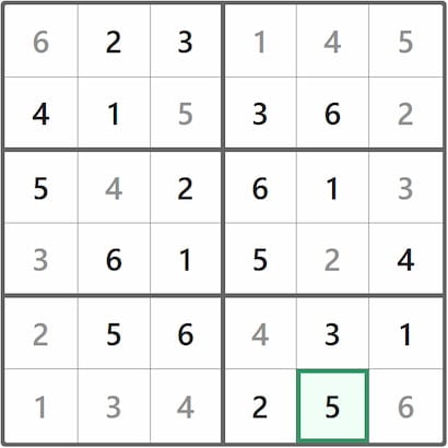 Mini Sudoku Answer 273